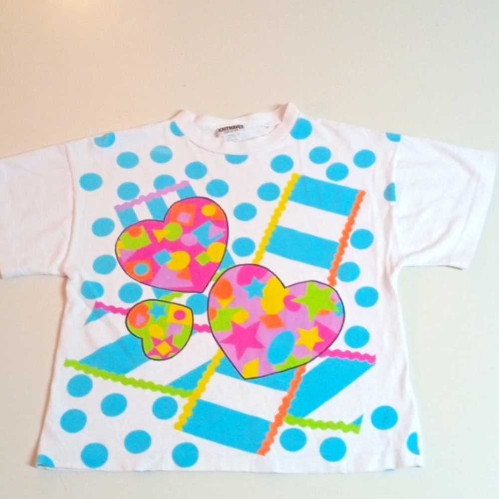Vintage 80's- 90's tshirt kids large women's xs-s cropped
